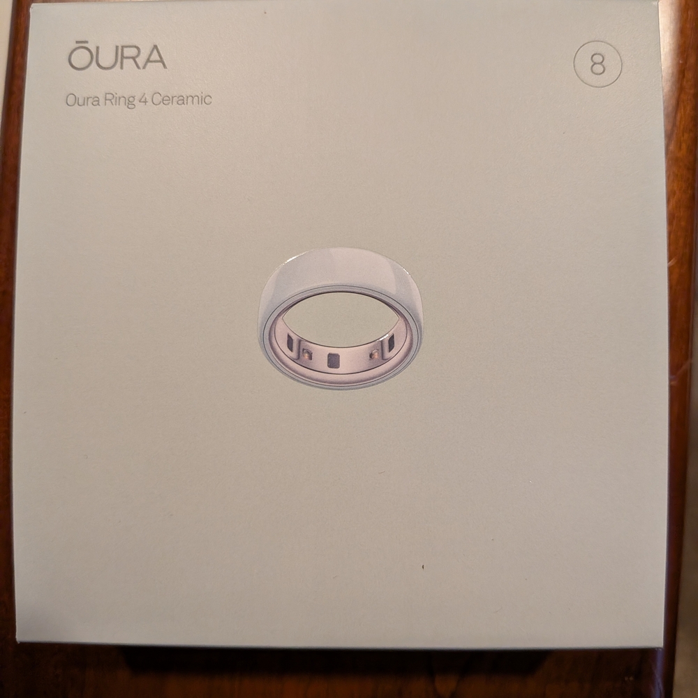 Oura Ring 4 Ceramic in Tide, Size 8